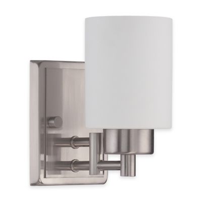 Buy Luminance Ledbury Sunset Lighting 1-Light Wall-Mount Vanity Fixture in Satin Nickel from Bed ...